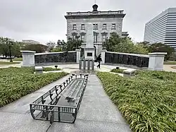 Monument on grounds of South Carolina State Capitol depicting African American history.