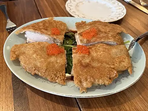 Chicken in sourdough crust