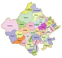 Bagar tract through Ganganagar district, Anupgarh district, Hanumangarh district, Churu district and Bikaner district in Rajasthan
