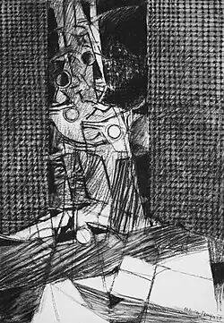 Visitor, 2009, charcoal, 100 x 70 cm