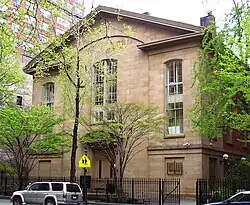 #28: The Brotherhood Synagogue was a stop on the Underground Railroad when it was a Quaker meeting house [33] The Travelers' Aid Society grew out of one of the congregation's activities.[21]