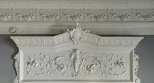 Beaux Arts over door with rinceaux in Strada Zborului no. 2, Bucharest, unknown architect or designer, c.1900