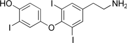 Skeletal formula of 3,3',5-triiodothyronamine