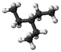 Ball and stick model of 3-ethylpentane