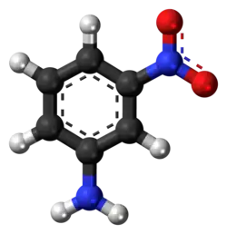Ball-and-stick model of the 3-nitroaniline molecule