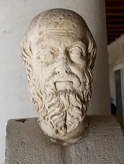 Image 53Bust of Herodotus in Stoa of Attalus, one of the earliest nameable historians whose work survives. (from History of Greece)