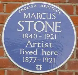Blue plaque in Holland Park, London
