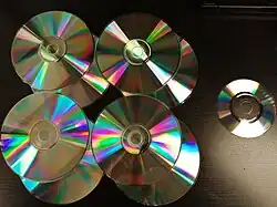 Playing surface of compact discs
