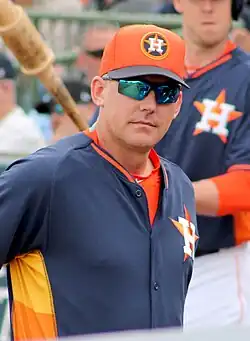 Picture of AJ Hinch, head coach of the Houston Astros in 2017