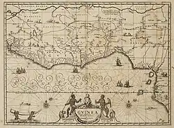 Gulf of Guinea map - Peter Schenk the Elder (1660 - 1718); Gerard Valck (1652 - 1726).