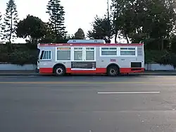 The 53 Southern Heights was served by short 30-foot (9.1 m) buses, seen here in January 2008.