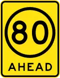 (R4-V108) 80 km/h Speed Limit Ahead (used in Victoria)