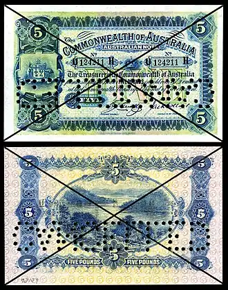 AUS-5c-Commonwealth of Australia-5 Pounds (1918)