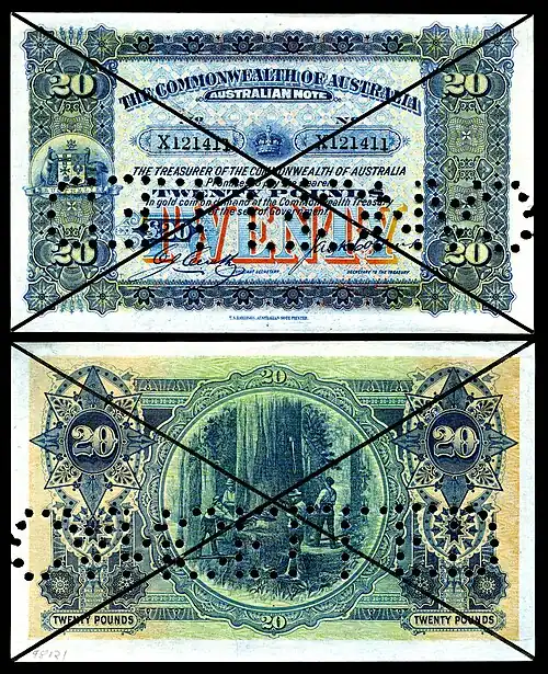 AUS-7b-Commonwealth of Australia-20 Pounds (1918)