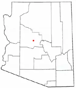 Location in Yavapai County and the state of Arizona