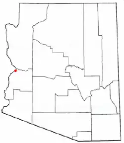 Location of Parker in La Paz County, Arizona.