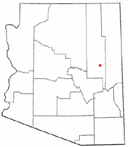 Map of Snowflake in the Navajo County of the state of Arizona