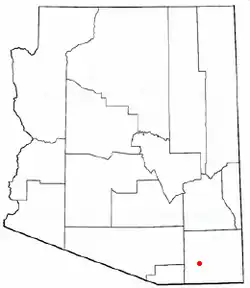 Location in Cochise County and the state of Arizona