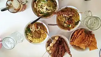 A complete soto dish is usually served for breakfast in Yogyakarta and its surroundings