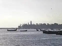 A distant view of Tangasseri Lighthouse from Kollam Port Road