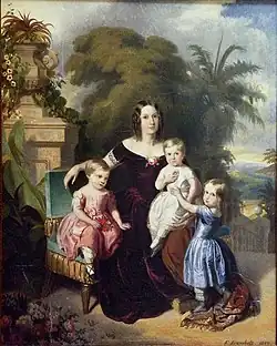 Empress Teresa Cristina of Brazil with her children (1849)
