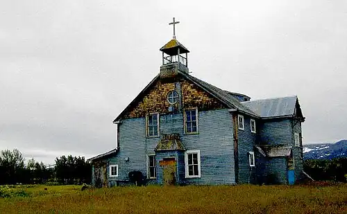 Abandoned church at Pilgrim Hot Springs