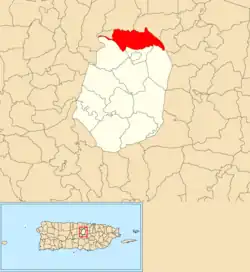 Location of Abras within the municipality of Corozal shown in red