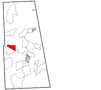 Location within Adair County and the state of Oklahoma