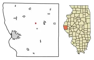 Location of Coatsburg in Adams County, Illinois.