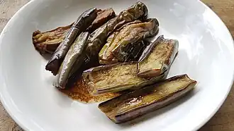 Adobong talóng (eggplant)