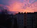 An afterglow on a Kraków housing estate