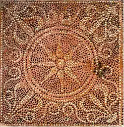 Mosaic depicting the Macedonian sun, Ai Khanoum, 2nd century BC.