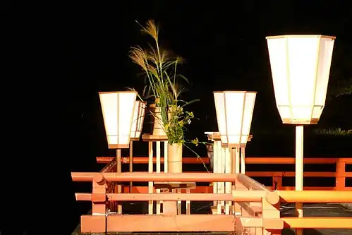 Hexagonal bonbori lamps the Ise Grand Shrine