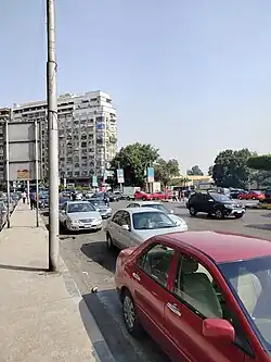 Modern street scene in Heliopolis showing urban development and traffic