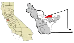 Location of Dublin in Alameda County, California