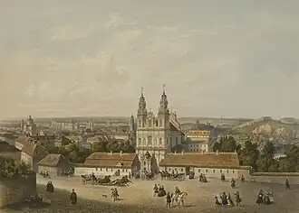 Painting of the complex by Zygmunt Vogel