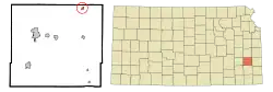 Location within Allen County and Kansas