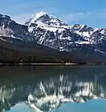 Allen Mountain's northeast aspect reflected in Lake Sherburne