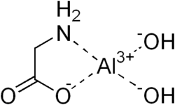 Skeletal formula of aluminium glycinate