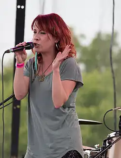 Amanda Wilkinson, performing as part of Small Town Pistols, in concert at Burlington's Sound of Music Festival in 2012