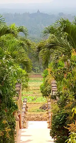 Image 38Borobudur viewed from Amanjiwo hotel (from Tourism in Indonesia)