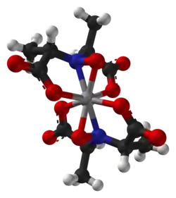 Ball-and-stick model of the amavadin dianion