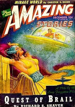 "Quest of Brail" closed out 1945's Amazing Stories, with every issue featuring a Shaver cover painted by Robert Gibson Jones