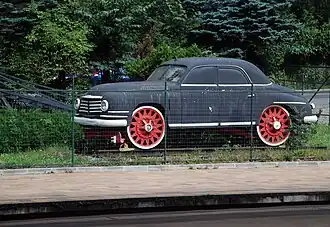 Ana Pauker's Škoda VOS up for display in the train Station of Sinaia