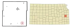 Location within Anderson County and Kansas