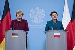 Polish Prime Minister Szydło with Angela Merkel (2017)