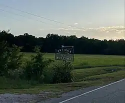 Welcome sign for Antioch Baptist Church