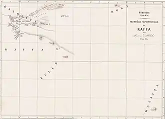 Map of Kaffa in 1870 by Antoine Thomson d'Abbadie