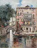 Gondolas in a Venetian Canal. Private collection.