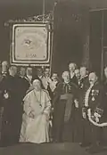 Monsignor Anton de Waal (center, next to the pope), in audience to Pope Pius X in 1913 with the Deutschen Gesellenverein Rom.